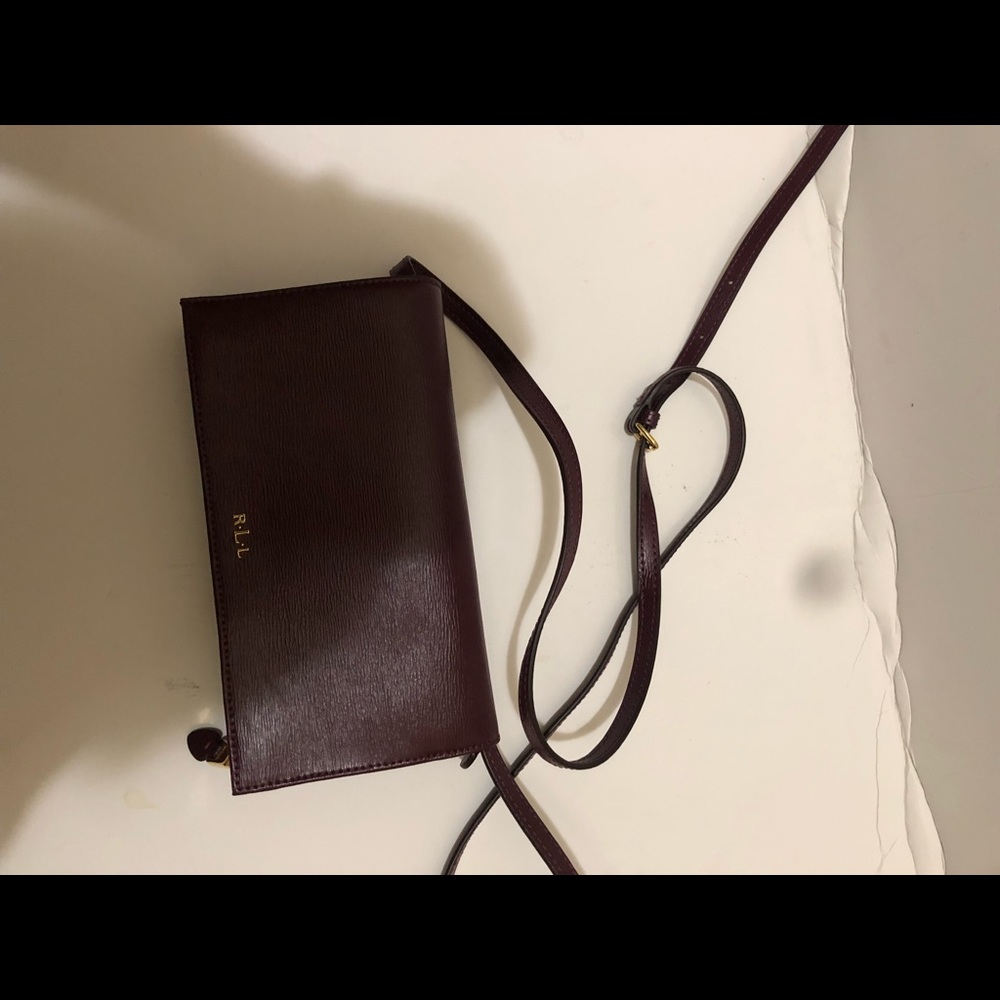 Lauren Ralph Lauren Women’s Newbury Burgundy Clutch Purse Bag.